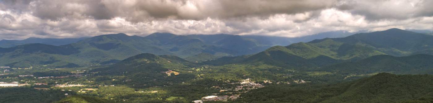 Arial view of Black Mountain North Carolina with short and long term rental properties